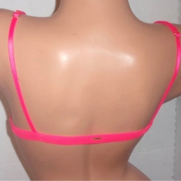 New-Victoria’s Secret neon Luau Hawaiian flower Triangle Bra SM - Picture 3 of 5